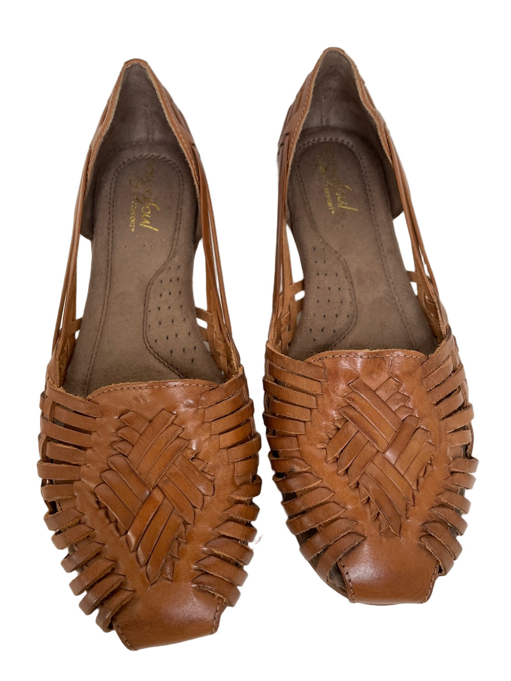 Natural Soul Naturalizer Soul  Tan Woven Leather Huarache Flats size 8